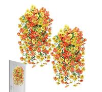 Fiori Artificiali da Interno - 2 Pezzi Decorazioni Floreali Realistiche per Interni | Fiori Finti per Esterno | per Patio Portico Terrazzo Balcone Cortile Gazebo Parete Ingresso Giardino Primavera Aut