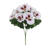 Fiori artificiali del pensiero per esterni, resistenti ai raggi UV, confezione da 9 steli in plastica sintetica, colore giallo, viola, bianco, piante finte per giardino, patio, prato, casa