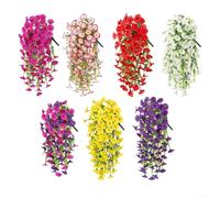 Fiori artificiali della gloria del mattino, ghirlanda di vite da appendere per esterni, giardino, veranda, balcone, decorazione floreale finta (7)