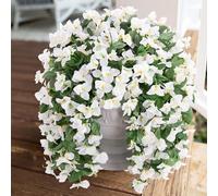 Fiori artificiali di bouganvillea, piante per esterni e esterni, decorazione estiva, 2 pezzi, finta seta, resistenti ai raggi UV, sembrano vere viti rampicanti lunghe per porta d'ingresso, portico