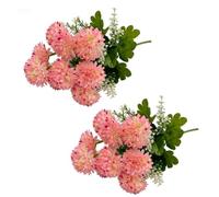 Fiori artificiali di crisantemo in seta, bouquet commemorativo per tomba | Ogni confezione contiene due mazzi di crisantemi in seta da 44 cm che mantengono la loro forma e colore senza annaffiature o
