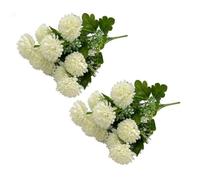 Fiori artificiali di crisantemo in seta, bouquet commemorativo per tomba | Ogni confezione contiene due mazzi di crisantemi in seta da 44 cm che mantengono la loro forma e colore senza annaffiature o