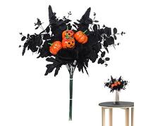 Fiori artificiali di Halloween Bouquet - 43x30x20cm Maple Foglie di Zucca Fiori Artificiali | Flora Artificiale e Secca | Bouquet di fiori finti per le decorazioni di Halloween