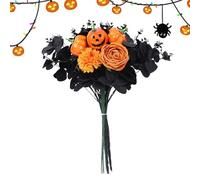 Fiori artificiali di Halloween Bouquet - 43x30x20cm Maple Foglie di Zucca Fiori Artificiali | Flora Artificiale e Secca | Bouquet di fiori finti per le decorazioni di Halloween