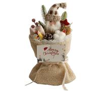 Fiori Artificiali Di Natale - Bouquet Di Bambole Di Peluche Illuminato | Centrotavola Floreale Festivo Con Regalo | Per La Vigilia Di Natale, Compleanno, Matrimonio, Fidanzata, Migliore Amic