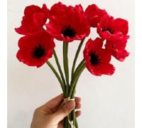 Fiori artificiali di papavero finto, 10 pezzi, fiori finti di seta di papavero artificiale, non sbiadiscono, in lattice PU, per cucina, tavolo, centrotavola, matrimoni, vacanze, bouquet da sposa,
