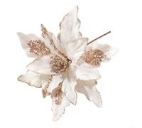 Fiori artificiali di stoffa di Natale per decorazioni festive, stelo flessibile, ornamenti per le vacanze in bianco rosso vino verde scuro (bianco)