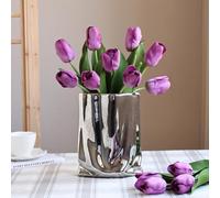 Fiori artificiali di tulipano con texture realistica e finitura idratante, per decorare la casa, matrimoni, fotografie, steli flessibili per una facile sistemazione (rosa)