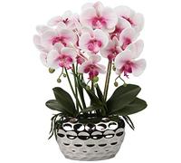 Fiori Artificiali Fiori Artificiali Orchidea in Vaso, Phalaenopsis Artificiale fiore di orchidea finta per l'arredamento dell'hotel dell'ufficio domestico,arredamento del bagno, Rosa,44cm