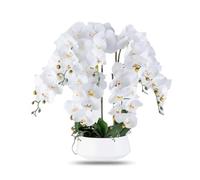 Fiori Artificiali Fiori Orchidee finte Fiori Artificiali in Seta con Vaso Decorazione Floreale Finta Orchidea Artificiale 18,5 Pollici Fiori Artificiali Fi