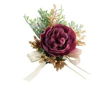Fiori artificiali for matrimonio, sposo, boutonniere, corsage, bracciale, damigella d'onore, fiori di seta, spilla, forniture for matrimonio per matrimoni(Wrist flower 06)