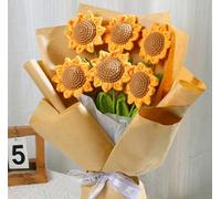Fiori Artificiali Girasole Crocheted Fiori Rosa Ricamati A Mano Mazzo Nozze