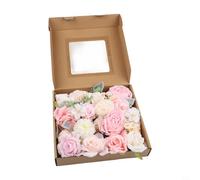 Fiori artificiali in seta mista con steli, viola dalia rosa peonia bouquet per matrimonio matrimonio fai da te decorazioni per la casa (numero di 2)