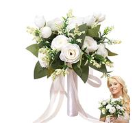 Fiori artificiali in seta rosa - fiori artificiali rosa bianca in stile occidentale,Bouquet da sposa nuziale di di seta di fiorello per decorazione 'hotel feste