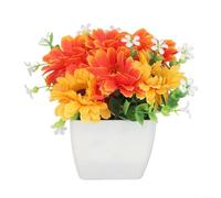 Fiori artificiali in vaso, in plastica, per interni ed esterni, piante finte per giardino, casa, ufficio, decorazione per tutta la vita (tramonto)