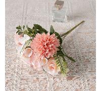 Fiori artificiali La combinazione di crisantemi e rose conferisce a questo bouquet artificiale un aspetto strutturato e vivace, ideale per matrimoni, oggetti di scena per foto o eleganti accenti per l