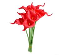 Fiori artificiali lunghi 34 cm, 10 pezzi, calla per giglio, lunghezza 34 cm | Steli in plastica flessibile, petali laminati in poliuretano, facili da piegare, materiale resistente, uso di lunga durata