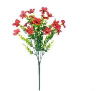 Fiori Artificiali Margherite 7 Rami Seta UV Fiori Artificiali | Seta sintetica robusta, aspetto realistico, resistente allo sbiadimento, 7 rami per mazzo, ideale interni(Red)