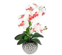 Fiori artificiali, orchidea artificiale, 40 cm, con foglie in vaso, orchidea artificiale, phalaenopsis come veri rami di orchidee, pianta artificiale, decorazione per matrimoni, fiori di seta,