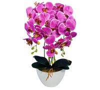 Fiori artificiali orchidea bouquet decorativo 60 cm 3 steli per matrimonio casa