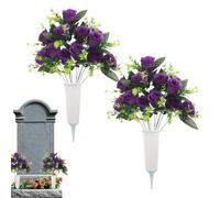 Fiori artificiali per cimitero, decorazione artificiale realistica, fiori cimiteri per vasi funerari, sepoltura sul luogo di sepoltura, prato e patio anche sotto
