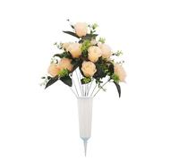 Fiori Artificiali Per Cimitero - Decorazione Realistica Con Bouquet Commemorativo, Composizione Floreale Per Tomba Finta Per Decorazione Tomba All'aperto | Espositore Tributo Sul Prato Per Il Funerale
