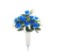 Fiori Artificiali Per Cimitero - Decorazione Realistica Con Bouquet Commemorativo, Composizione Floreale Per Tomba Finta Per Decorazione Tomba All'aperto | Espositore Tributo Sul Prato Per Il Funerale