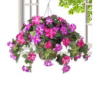 Fiori artificiali per esterni | Pianta artificiale fiori artificiali appesi come reali | Morning Glory No Fade Hangable Outdoor Decor per la casa patio fioriera cortile giardino matrimonio primavera