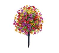 Fiori artificiali per esterni - piante viola resistenti ai raggi UV - piante finte resistenti ai raggi UV con paletti, decorazione per giardino, matrimonio, , patio e casa come centri di me