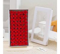 Fiori artificiali per la decorazione, 50 pezzi, sapone rosa Fl Ora, sapone profumato, rosa, fiore P Lant E, olio ssentiale, sapone G Ift, per fiori artificiali da interno in vaso (rosso, 35 x 18,5 x 6