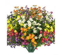 Fiori artificiali per uso esterno, confezione da 12 piante finte resistenti ai raggi UV, con design iperrealistico, fiori in plastica per tutte le stagioni, per prato, patio, cimitero, decorazione per