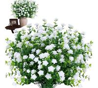 Fiori artificiali | realistici conservati, del fogliame di verde | Grexeria della decorazione contro le intemperie, accento primaverile impermeabile durevole per spazi di casa, vaso