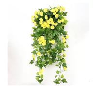 Fiori Artificiali Realistici Di Ipomea, Viticci Finti Resistenti Ai Raggi UV For Giardini Esterni, Interni, Casa E Ufficio.(Yellow)