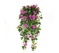 Fiori Artificiali Realistici Di Ipomea, Viticci Finti Resistenti Ai Raggi UV For Giardini Esterni, Interni, Casa E Ufficio.(Dark purple)