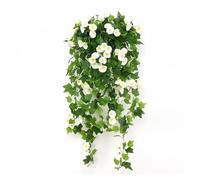 Fiori Artificiali Realistici Di Ipomea, Viticci Finti Resistenti Ai Raggi UV For Giardini Esterni, Interni, Casa E Ufficio.(White)