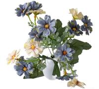 Fiori artificiali realistici in tessuto, 33 cm, senza acqua, per composizioni floreali finte, per bouquet da sposa, centrotavola, parete, decorazione per la casa e le feste (blu)