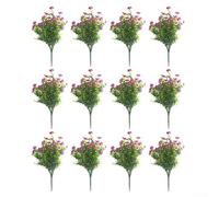 Fiori artificiali realistici per uso esterno, resistenti alle intemperie, in plastica, decorazione da giardino con sfumature, per patio, prato, cimitero, matrimoni, eventi, colori misti, confezione da