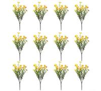 Fiori artificiali resistenti ai raggi UV, confezione da 12 pezzi, con sfumature naturali, per patio, portici, prati e aree commemorative (arancione)