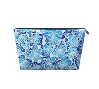 Fiori astratti blu, Borsa da toilette Borsa per trucco Borsa per cosmetici Borsa da toilette da viaggio portatile
