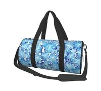 Fiori astratti blu, Borsone da viaggio di grande capacità Borsa rotonda Borsa da viaggio sportiva Borsa da viaggio Borsa da fitness