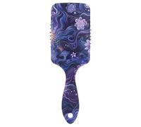 Fiori astratti Blu Viola Spazzola per capelli liscia da sogno per massaggio del cuoio capelluto sottile per la crescita dei capelli con manico ergonomico cepillo para definir rizos