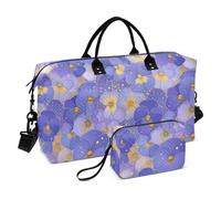 Fiori astratti Viola Viole Del Pensiero Decorativo Viaggio Pernottamento Carry on Bag Palestra Carry on Borse da viaggio con Borsa da toilette per Trekking Pieghevole bolsas para viajar