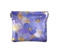 Fiori astratti viola viole del pensiero di moda donne uomini portamonete in pelle impermeabile contanti portamonete per uomo donna viaggio monedero para Hombre