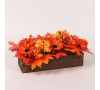 Fiori Autunnali Artificiali, Girasoli, Foglie D'acero In Vaso Per