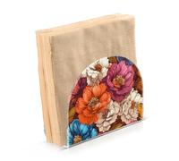 Fiori autunnali Peonie Marrone Acrilico portatovaglioli da esterno per tavolo, cucina autoportante nero dispenser di tovaglioli decorazione per la casa per tavolo, cucina