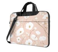 Fiori bianchi su una borsa per laptop pastello custodia per laptop 15,6 pollici borse per computer imbottita copertura manica per donne uomini