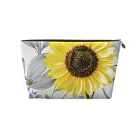 Fiori blu dei girasoli gialli dell'acquerello, Borsa da toilette Borsa per trucco Borsa per cosmetici Borsa da toilette da viaggio portatile