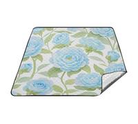 Fiori blu freschi in estate impermeabile cestino da picnic Set XXL prato grande spiaggia coperta per famiglia regali di primavera tapete de praia