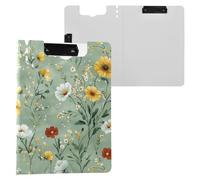Fiori Cactus Viola Del Pensiero Garofano Appunti Verde Pieghevole Doppia Clip In Metallo Portapenne Clip Board con Copertura Appunti Binderfolio Cancelleria Organizzatore Forniture
