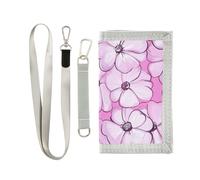 Fiori Cartoon Style Peach portafoglio da viaggio a tre ante per gli uomini per le donne cool robusti portafogli sottili con cordino cartera para hombre, fiori, cartone animato, stile, pesca, 1 size